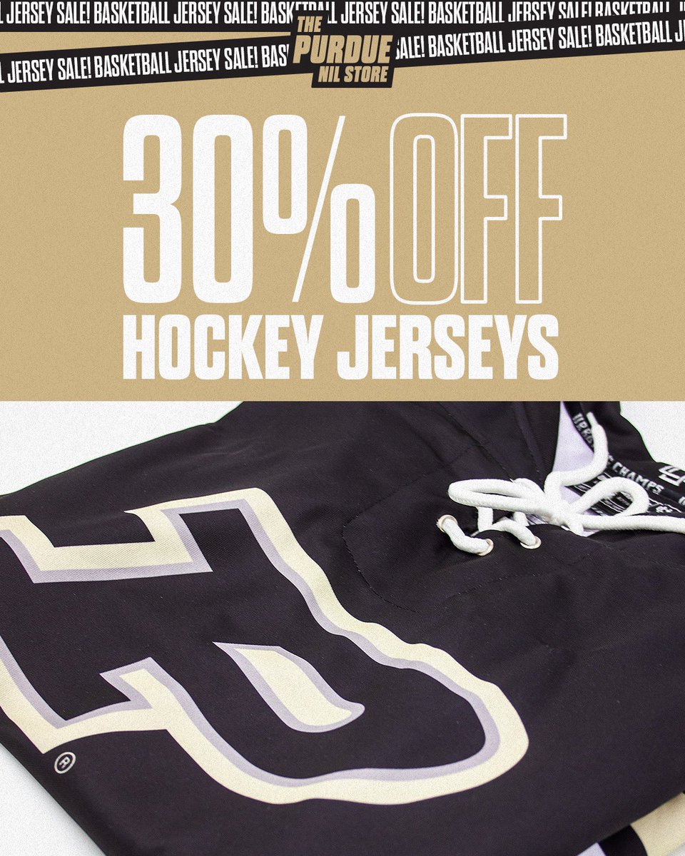 Don't miss out on repping your team in style, with 30% off Purdue basketball hockey jerseys! 🏀 Discount is automatically applied in checkout! purdue.nil.store #Purdue #Basketball #Jerseys #DealAlert 🎉