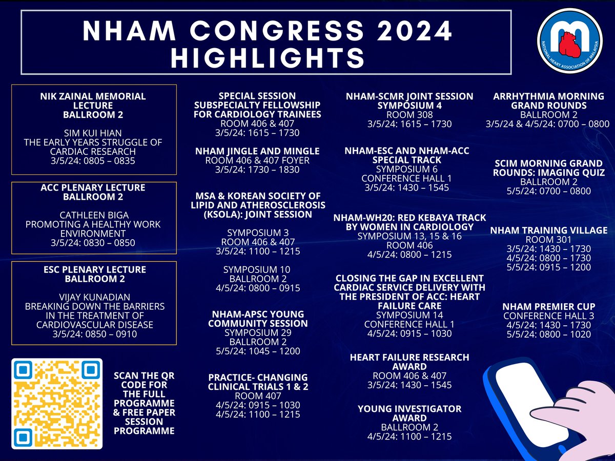 Some HIGHLIGHTS for this weekend's @NationalHeart NHAM Congress 2024 !!! #CardioX #CardioTwitter #NHAM2024