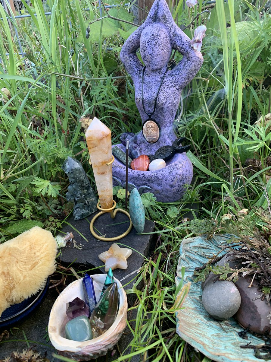 Beltane Eve Prep:

- Outdoor altar prepared, including a sponge to catch the morning’s dew (or the rain lol) and the Resurrection Plant quickened at Imbolc.

-Indoor altar purged of Ostara, with Spell Egg and offering buried; Bonfire set

-Dessert in the works🤩