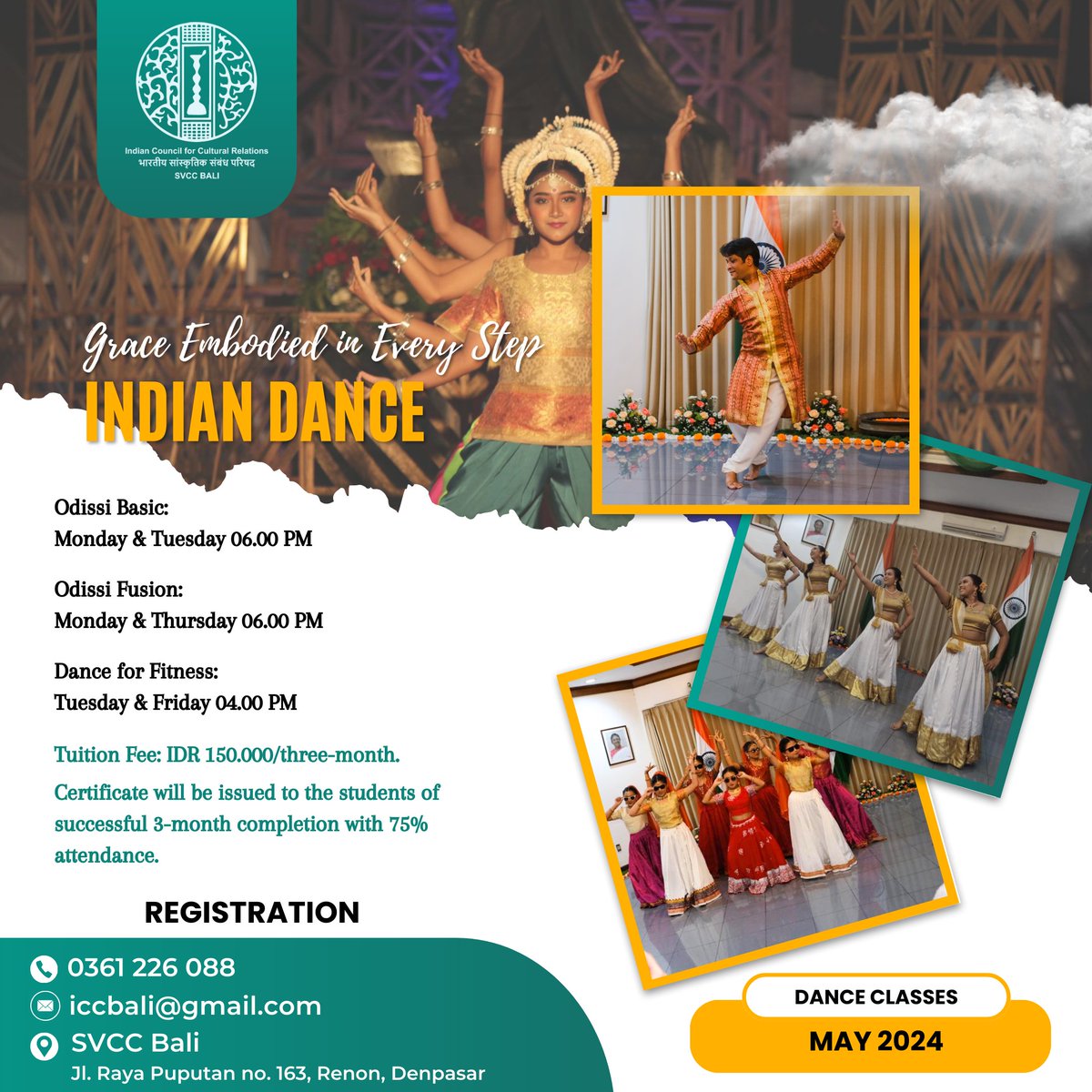 Schedule for Indian dance classes in May!! Let's register and experience authentic Indian Dance by our dance teacher Mr. Pravata Kumar Swain.