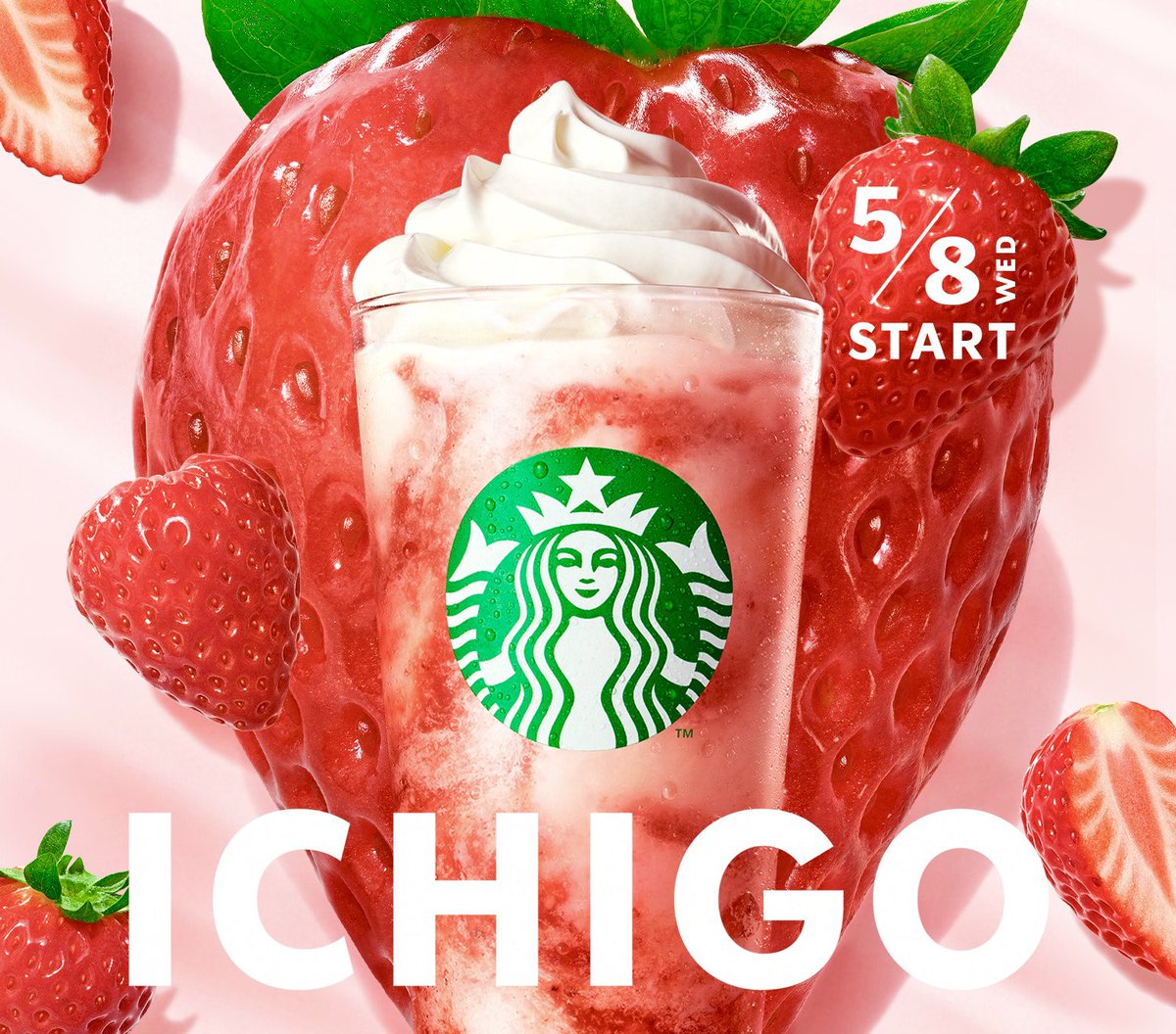 ５月８日よりスターバックスから、甘酸っぱいイチゴと、ミルク、 ホイップクリームのコクが溶け合う「スターバックス ストロベリー フラペチーノ®」が新発売されます✨