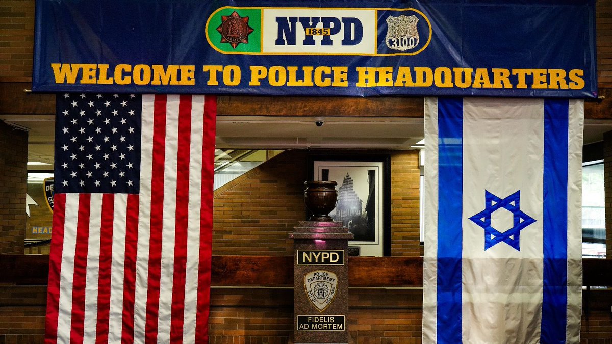 dancohen3000's tweet photo. This photo is posted to the official account of NYPD Chief of Patrol John Chell, who recently accused student protesters of being “anti-Semitic” against police. 

The NYPD doesn’t protect the rights of Americans. It’s loyal to a foreign apartheid state committing genocide. https://t.co/A3mKINH7iK