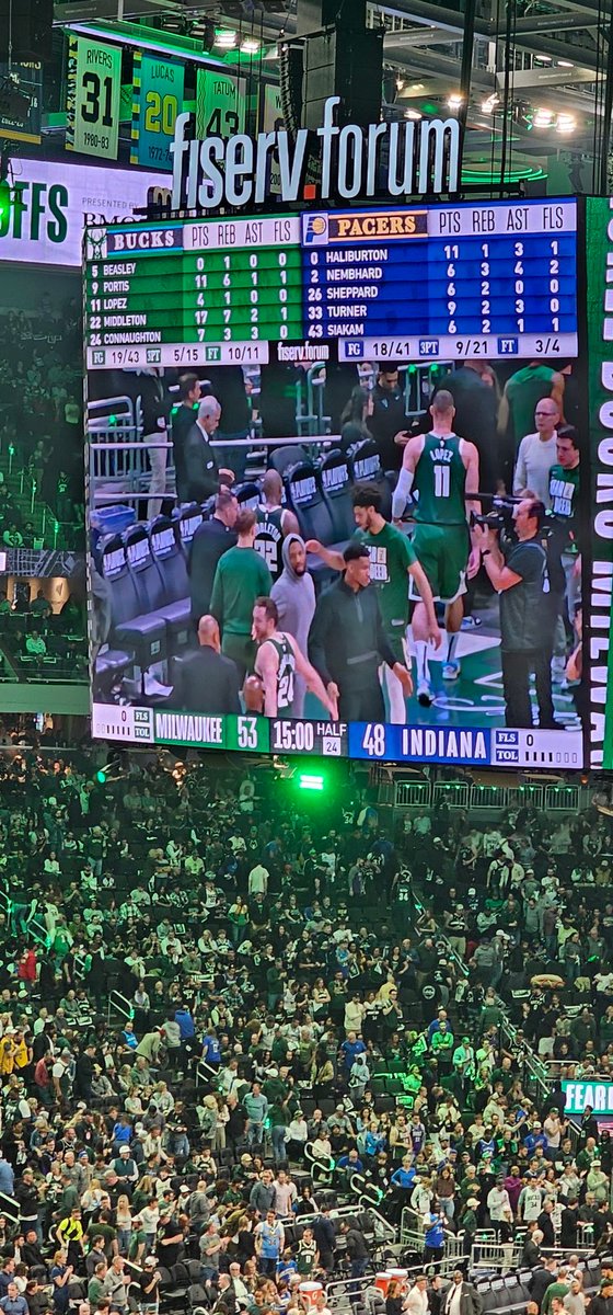 Bucks put together a nice 2nd Quarter and lead the Pacers by 5 at halftime