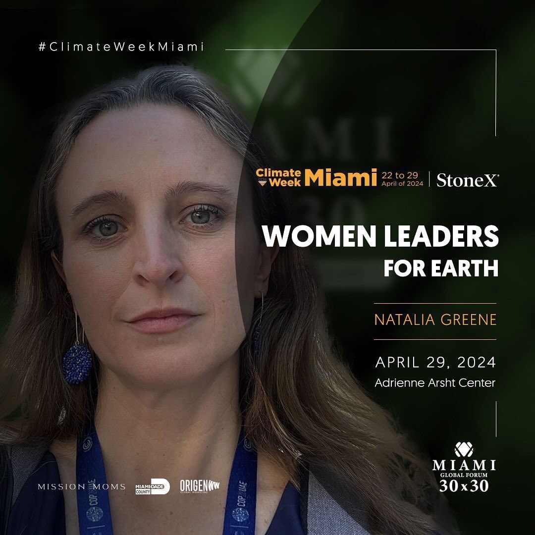 #ClimateWeekMiami | Como Mujer Líder para la Tierra en el #MiamiGlobalForum 30x30 🌎🙆🏽‍♀️ Feliz de confluir en el propósito de reconocer los derechos de la Madre Tierra con @NatiGreene, la abuela Casey Camp y la líder Helena Gualinga. #derechosdelanaturaleza #BuenVivir🌎🫶