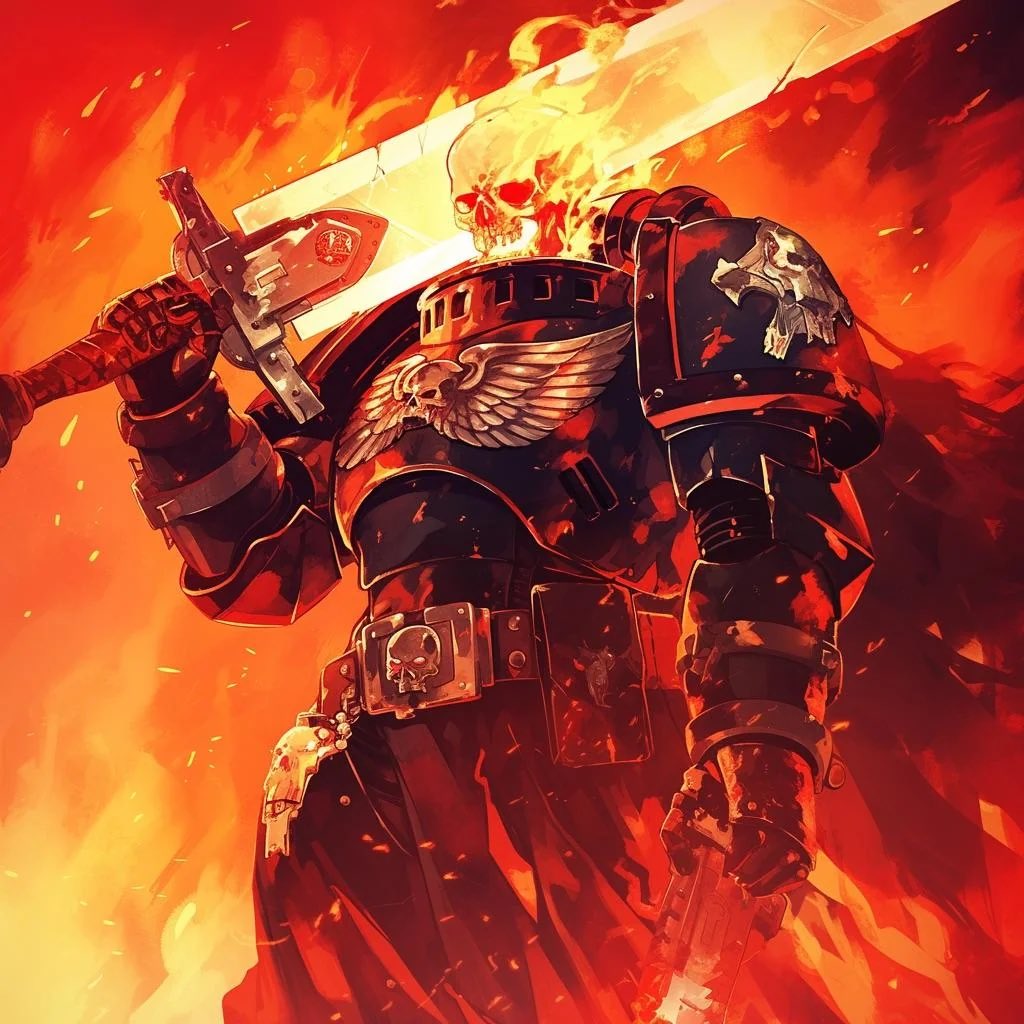 Ghost Rider as a Space Marine.

r/Midjourney