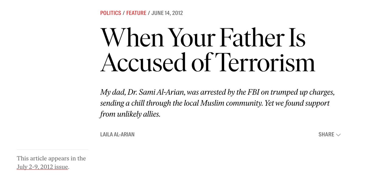 All of a sudden people are trusting the FBI? It took me less than a minute to debunk this. 'Faced charges' doesn't mean Al-Arian was CONVICTED. But he WAS imprisoned. SOUND FAMILIAR? #Jan6thInsurrection 'My father, Sami Al-Arian, a professor at the University of South Florida,…