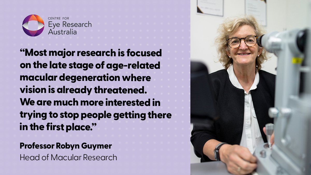 During #MaculaMonth, we're raising awareness of AMD – the leading cause of legal blindness in Australia. Our research ultimately aims to identify people with the earliest signs of #AMD & find ways of treating the disease before vision is threatened. ➡️ow.ly/RkkT50Rt7XC⬅️
