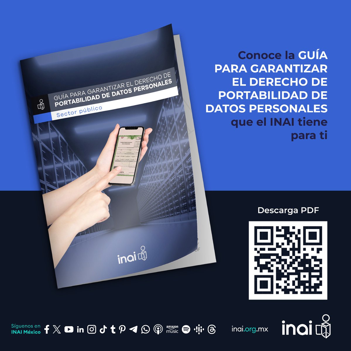 📲👈 La ley en materia de #PDP permite registrar solicitudes de portabilidad en dos modalidades: ✅Formato abierto ✅Sistemas electrónicos 💡Conoce más detalles en la Guía para Garantizar el Derecho de #PortabilidadDeDatosPersonales en el Sector Público 🔗ow.ly/xBla50PIQuN