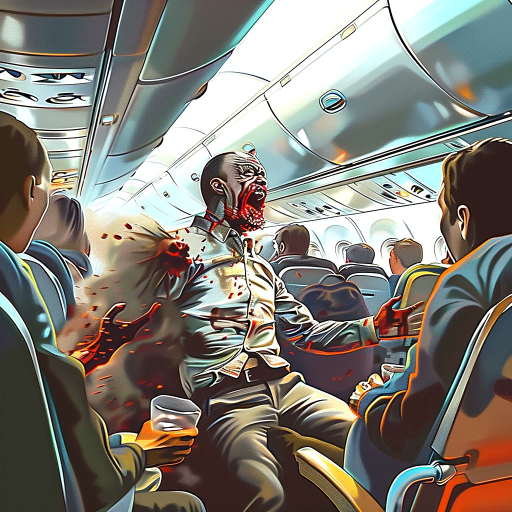 The virus is spreading! It's lethal!

#fatal #zombie #virus #airborne #airplane #midjourney