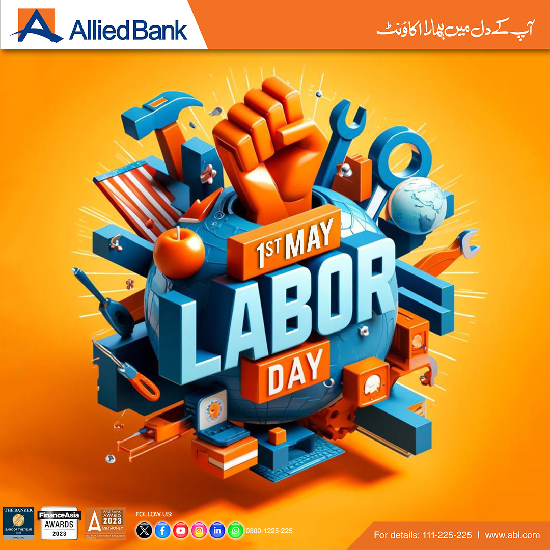 Saluting the dedication of every worker this Labour Day! Allied Bank offers financial solutions that empower and support your every endeavor. 

#AlliedBank #ABL #LabourDay #WorkerEmpowerment #EqualOpportunities