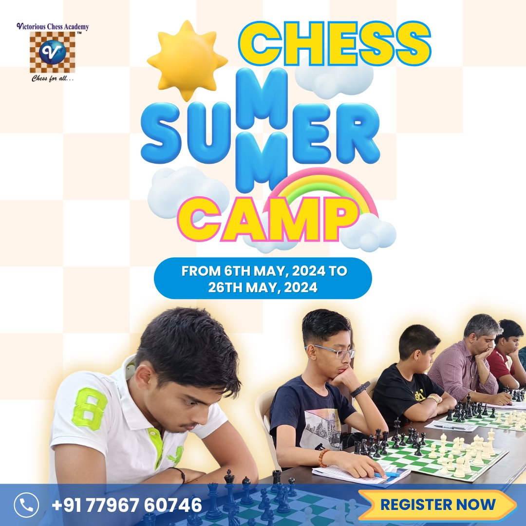 🌟 Exciting News! 🌟

Gear up for three interactive and informative Summer Chess Camps designed to level up your game! Know More: victoriouschess.com/chess-camps/ ♟️#ChessCamp #SummerLearning #ChessMastery #chessgame #chessexperts #Learnchess #chessmaster #victoriouschessacademy