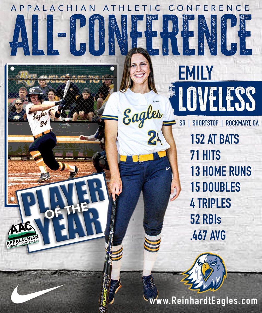 Congratulations to Emily Loveless, the 2024 AAC Player of the Year and 1st Team All Conference Selection!! #24Teams1RU🦅 @RUSoftball22