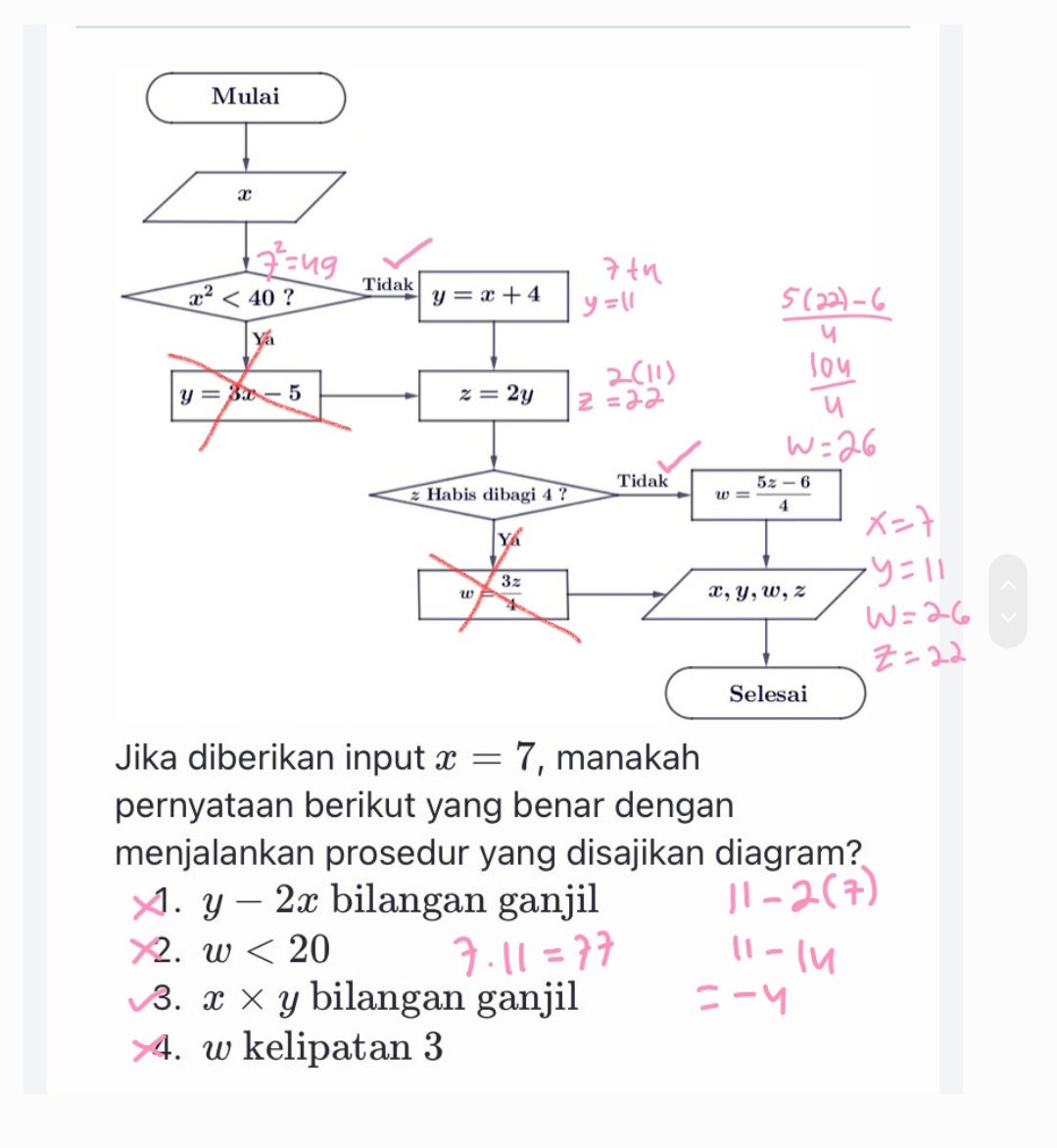 utbk nnt dapet flowchart semua tp kayak gini mah gapapa bgt yaAllah 🙏🙏