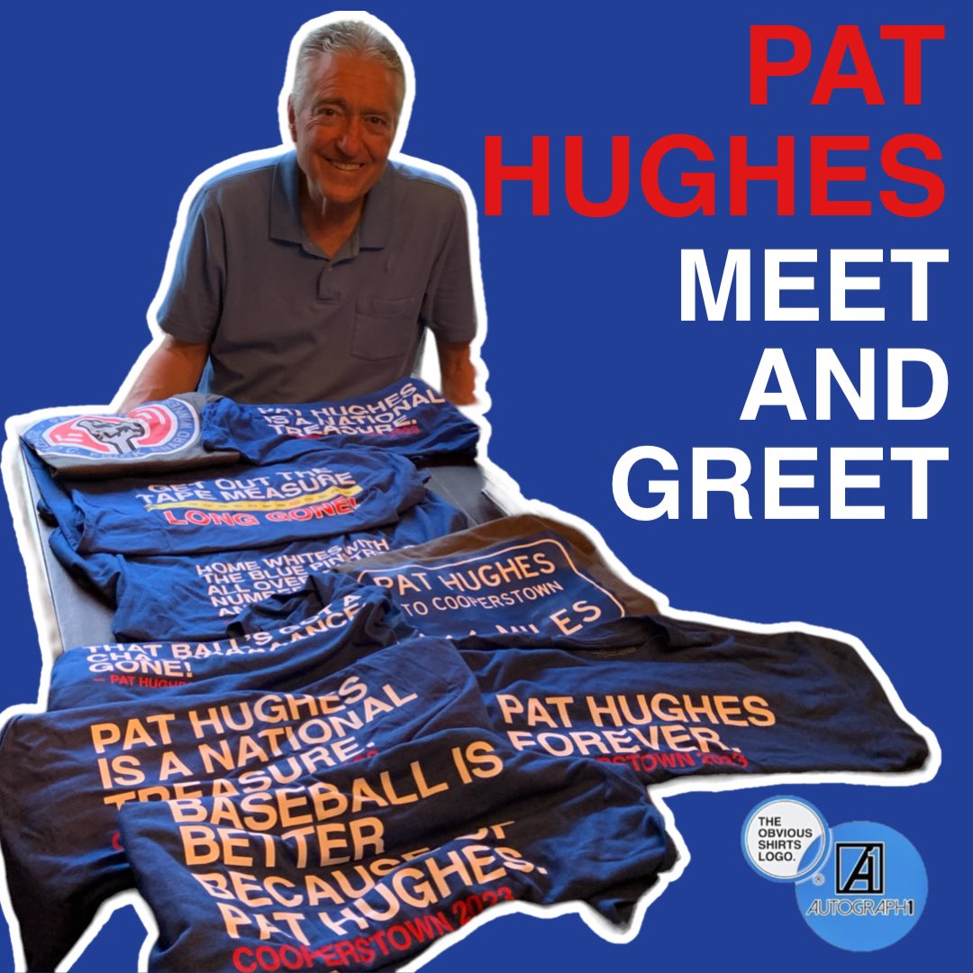 Pat Hughes meet and greet! $60 - Free Pat Hughes Shirt - Autographed 8x10 - Time with Pat - Photo with Pat obviousshirts.com/collections/pa…