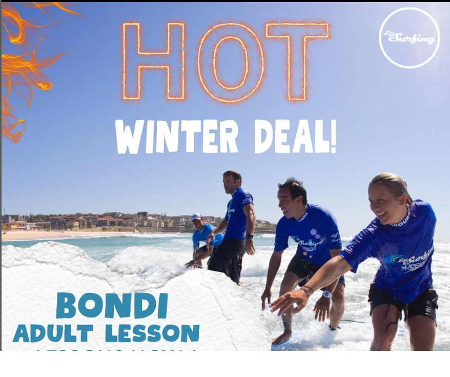 LetsGoSurf's tweet photo. Always wanted to surf? Then the Hot Winter Deal is for you. Come join our two-hour beginner surf lesson, where we will teach you all the basics in a fun, safe learning environment.
https://t.co/CJikcuLw2R

#Surf #Bondi #Maroubra #surfing #winterdeal🏄🏄‍♀️ https://t.co/u0FrmQspaV