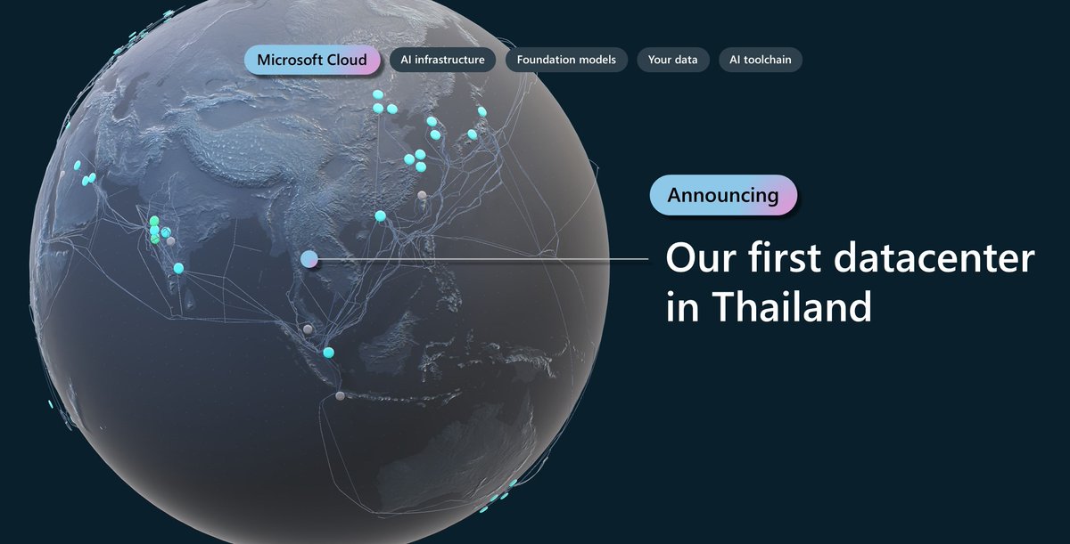 Microsoft Chairman and CEO Satya Nadella announced a new data center region in Thailand to build the nation's digital-first, AI-powered future.

#MSBuildAIDay #MicrosoftThailand #CEOVisit #Datacenter