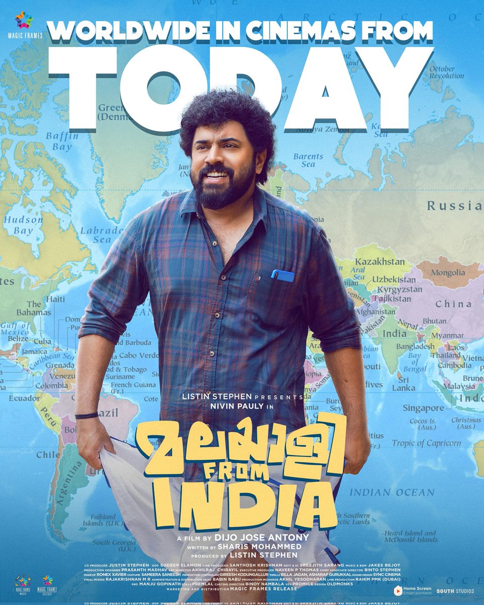 The wait is over! 👯‍♂️Grab your popcorn and get ready 🍿Magic of malayalee hitting screens today! 🎥✨@NivinOfficial 👑@dijojoseantony ❤️#MalayaleeFromIndia #nivinpauly
