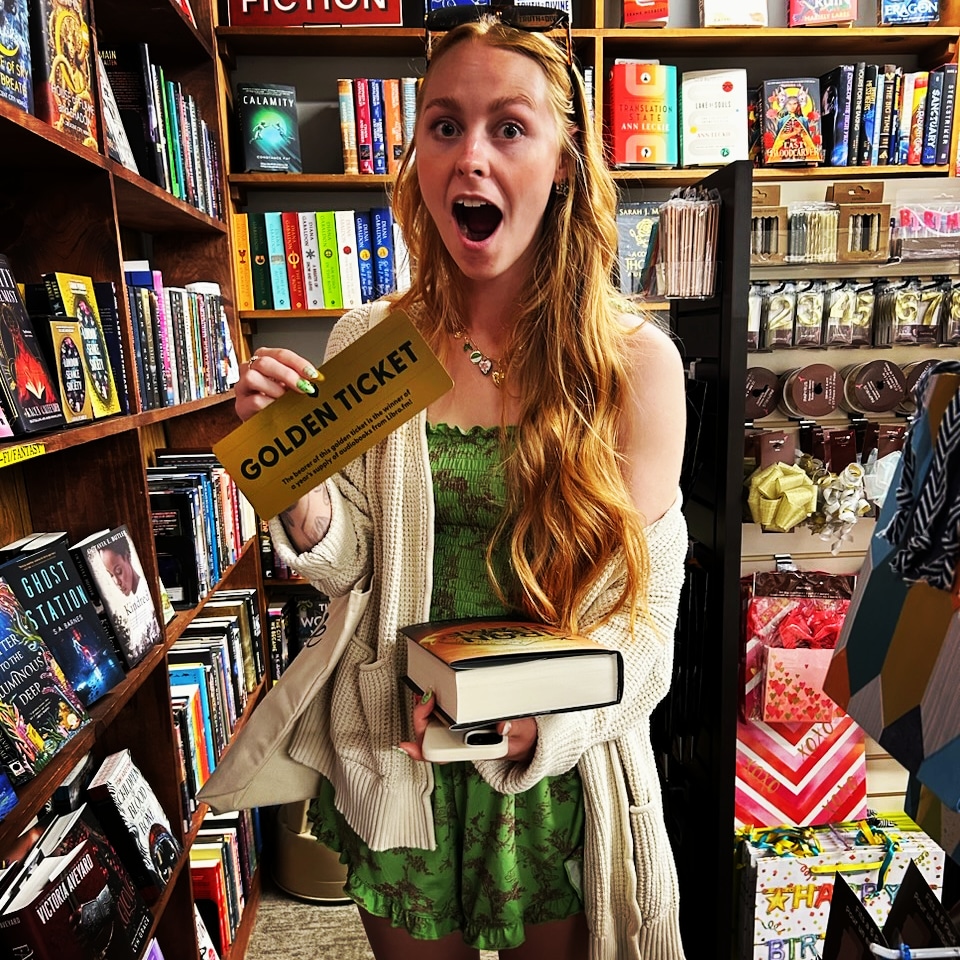 Finally! We have a GOLDEN TICKET winner. It's Makenzie's birthday, and apparently, the universe led her to it. After no one found it on IBD Saturday, we decided to let it ride. Happy Birthday, Makenzie, & enjoy your 12 audiobooks from @librofm #happybirthday #shopsmall #shopnow