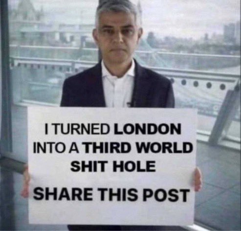 🔥 Everything wrong with London in one picture. Sadiq Khan.

#SadiqKhan #VoteSusanHall #Londoners #GetKhanOut #ULEZ #CrimeWave