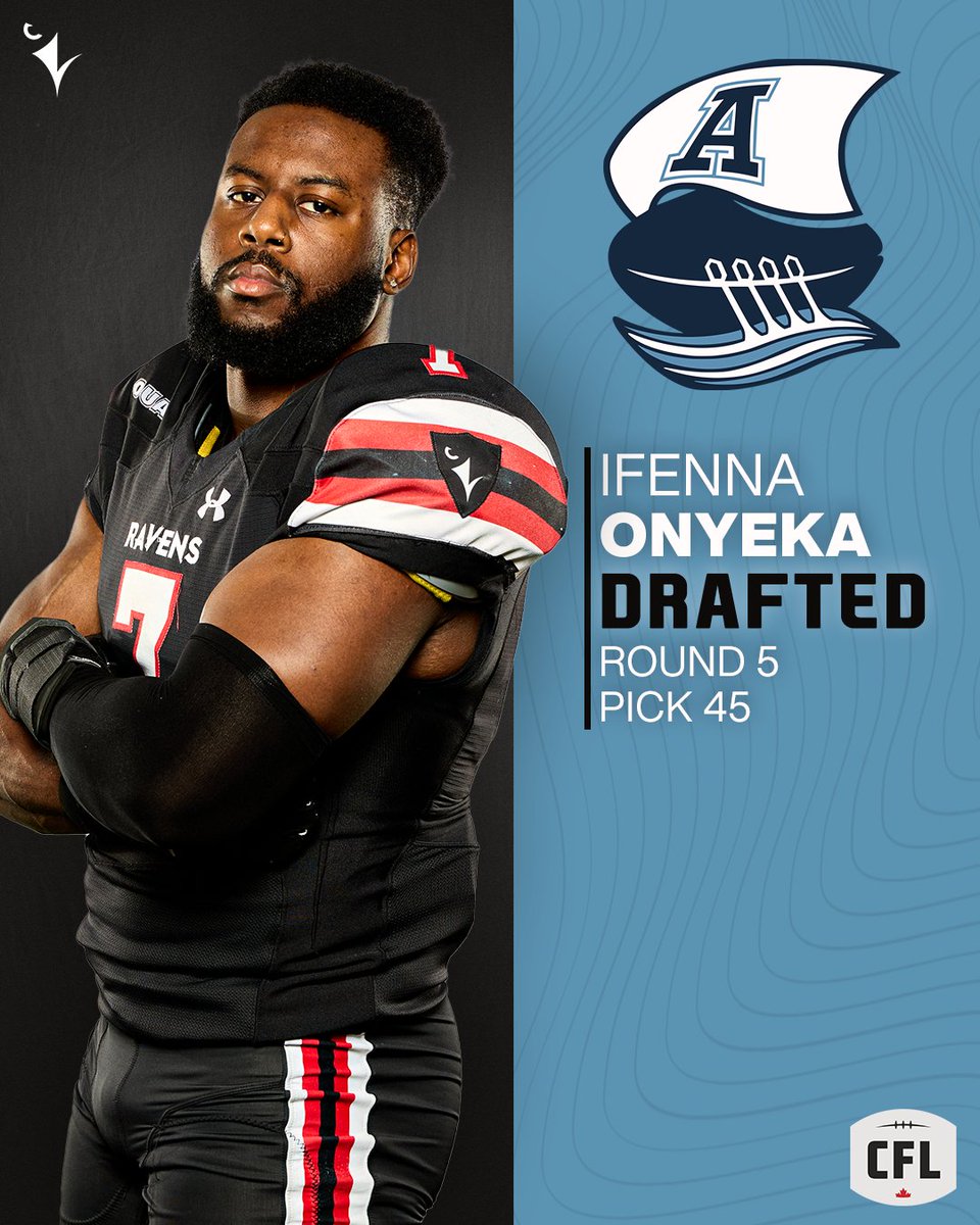 DRAFTED 👏 Congratulations to Ravens football player Ifenna Onyeka on being drafted to the @TorontoArgos in tonight’s @CFL draft! 🏈