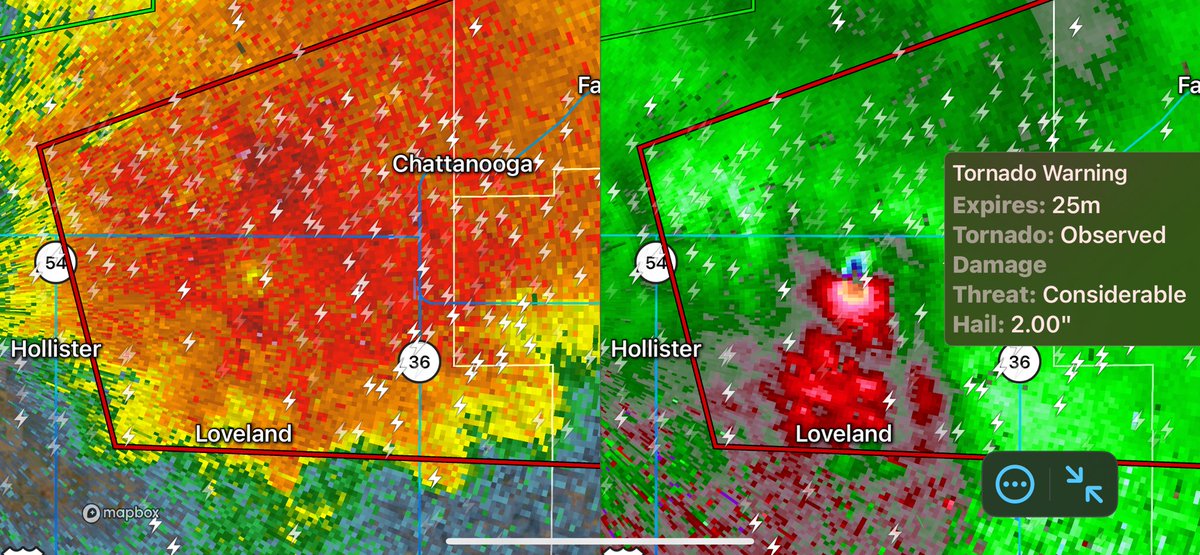 222 MPH gate to gate shear in this completely rain wrapped tornado in southern Oklahoma!