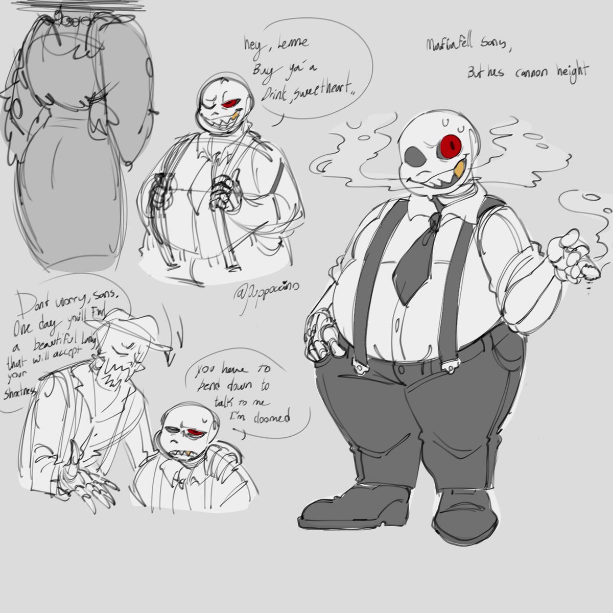 Mafiafell but he's short 
(I did this for shits n giggles cause it was a sudden thought) 
#fellsans #underfell #mafiafell #mafiatale #UTAU #utmv #undertale