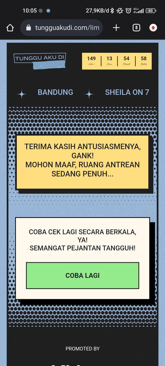 itsmeebluu's tweet photo. bangsad bahkan masuk waiting room aja engga🙂 #TungguAkudiBandung https://t.co/GlYFqEZKrA