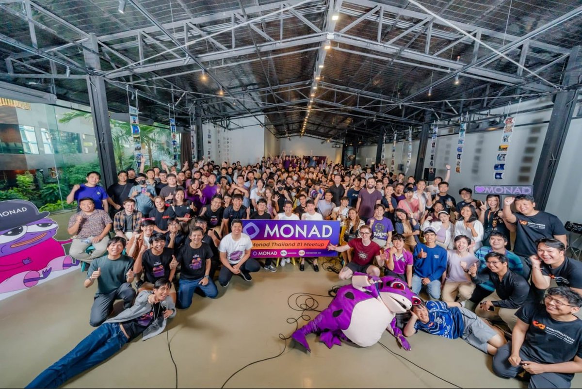monad's tweet image. First Monad Community meetup in Thailand ✅
Organized by the Community, for the Community
Thanks to all 350+ of you who came 💜