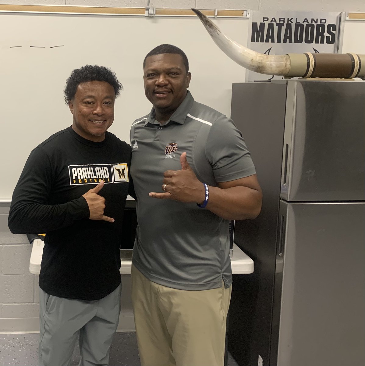 Great talking to @leighadrian @PHSMatadorFB appreciate the hospitality!!!! 🟠🔵 #WinTheWest #PicksUp ⛏️🤙🏾