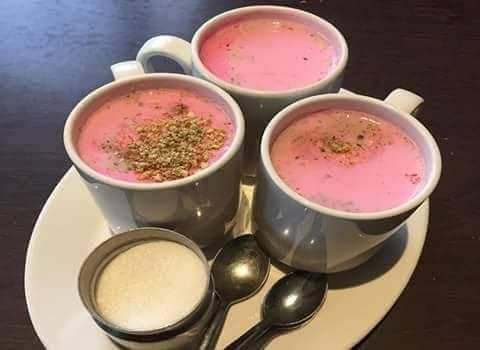 Good morning 
#tealovers 
Kashmiri Pink tea ( Nun Chai)
#Kashmir