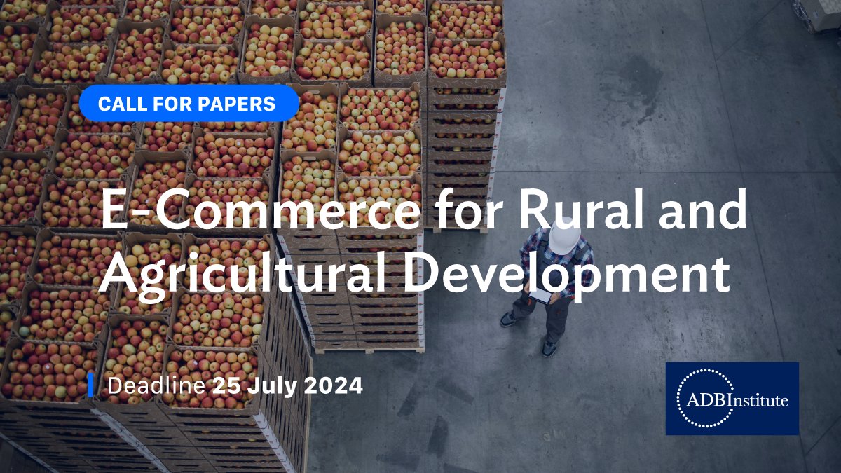 Journal of Electronic Commerce Research seeks submissions to a forthcoming Special Issue on E-Commerce for Rural and Agricultural Development. #CallForPapers

Submit your articles by 25 July 2024: adbi.me/48MDBwI