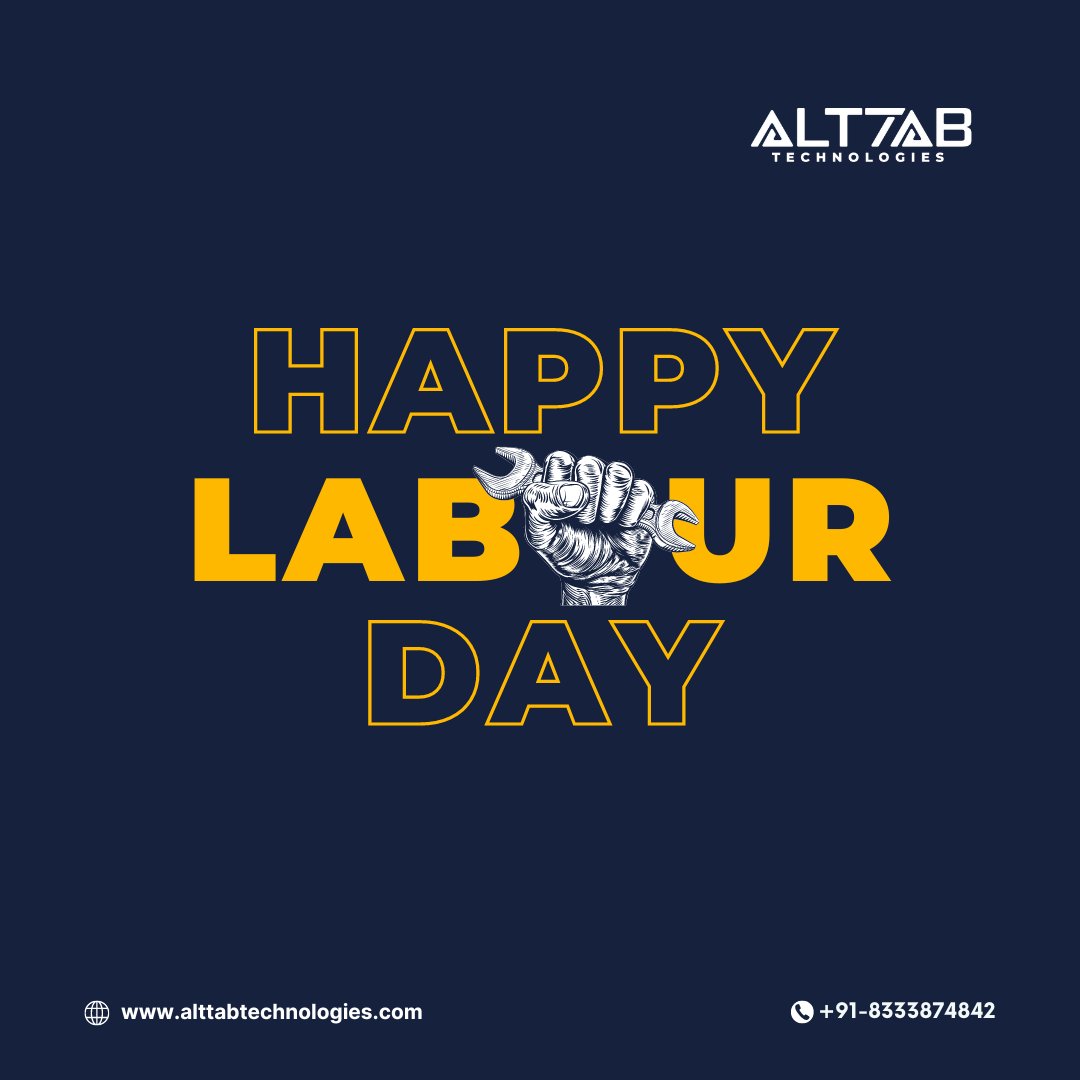 May 1st: A day to honor the backbone of our society - the working class.

#alttabtechnologies #alttabtechnologiessuryapet #labour #labourday #may #MayDay2024 #May1st #happylaborday #labourlaw #workers #AnushkaSharma #duckybhai #laboursday #laboursday2024 #DigitalIndia #Digital