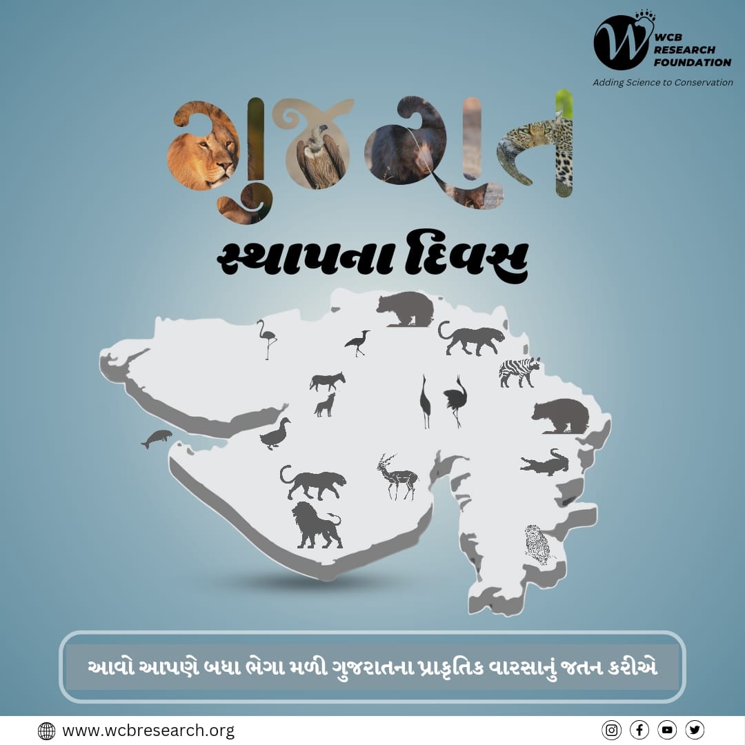 Happy Gujarat Foundation Day!  Let's celebrate and conserve the rich natural heritage of Gujarat, preserving its beauty for generations to come. 🌿 #GujaratFoundationDay #NaturalHeritage #conservation
