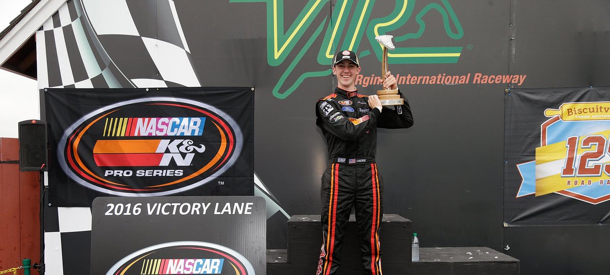 On this day in 2016, @AustinCindric scored his 1st career NASCAR K&N Pro Series East win at @VIRNow #NASCAR #KNEast