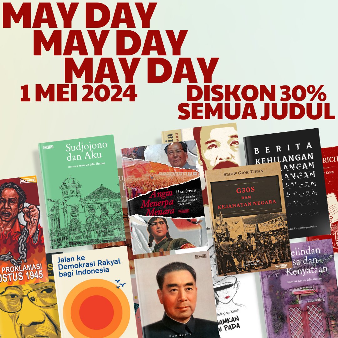 MAY DAY! 1 Mei 2024 Spesial diskon 30% untuk semua judul. Tokopedia tokopedia.com/ultimus Shopee shp.ee/bgfot4z WhatsApp wa.me/628112271267 Berlangsung sampai pukul 23.59 WIB. Persediaan beberapa judul terbatas.