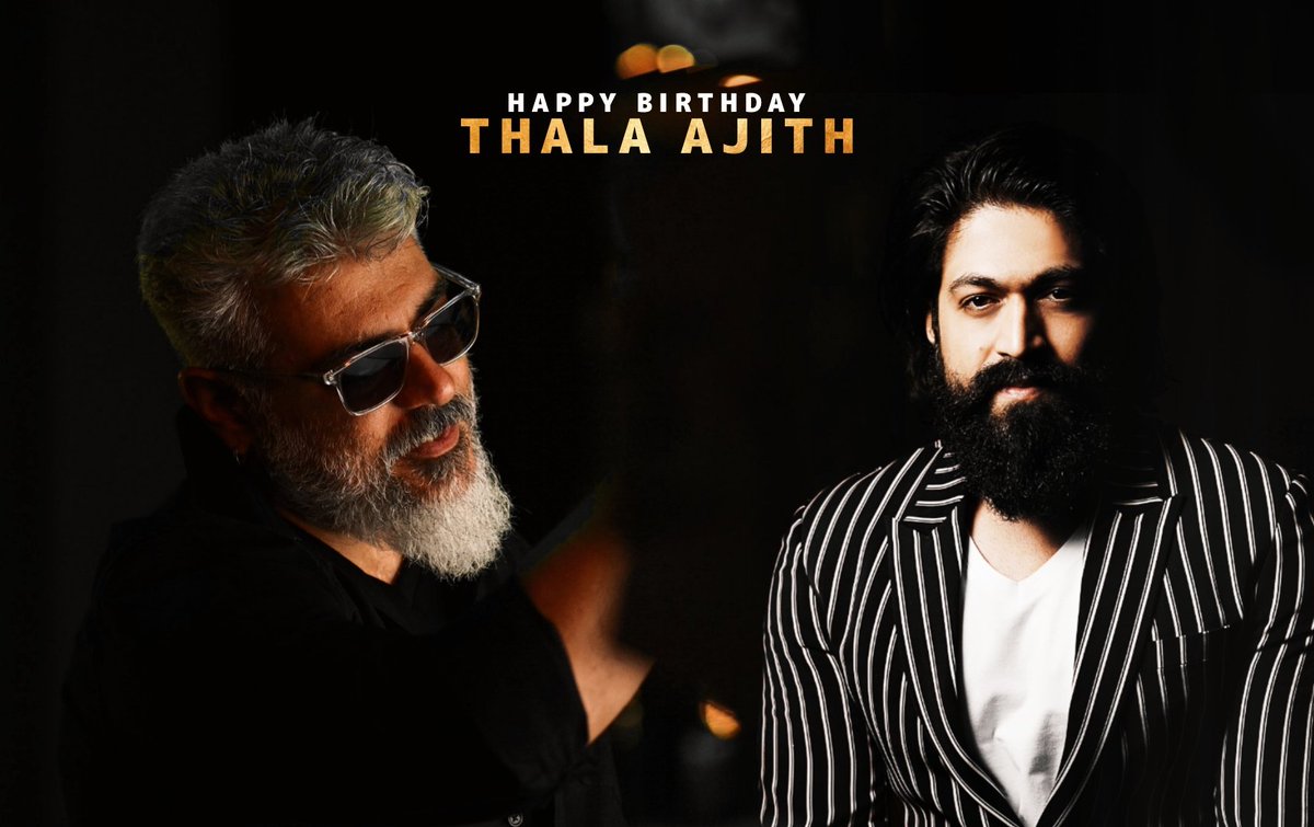 Wishing the Most Talented and Humble #AjithKumar sir a Very Happy Birthday on behalf of Rocking Star @TheNameIsYash Boss fans ❤️ Best Wishes to Future Projects #HBDAjithKumar #ToxicTheMovie #YashBOSS