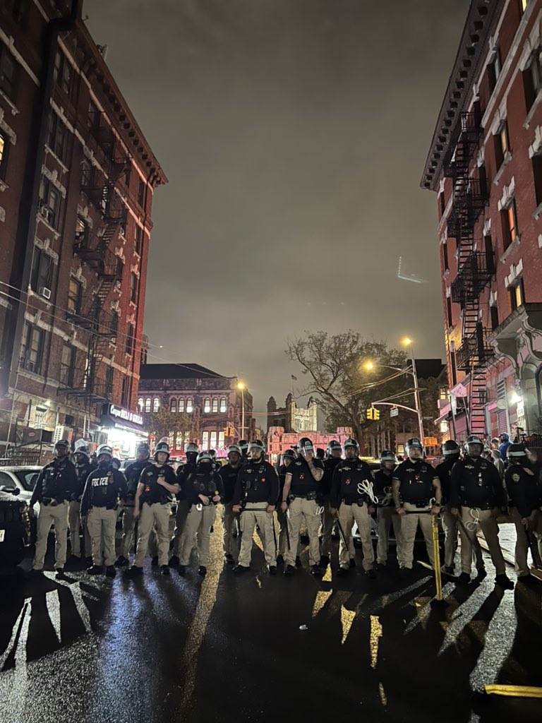 Scenes in Harlem outside City College of New York where NYPD are beating and brutalizing protestors