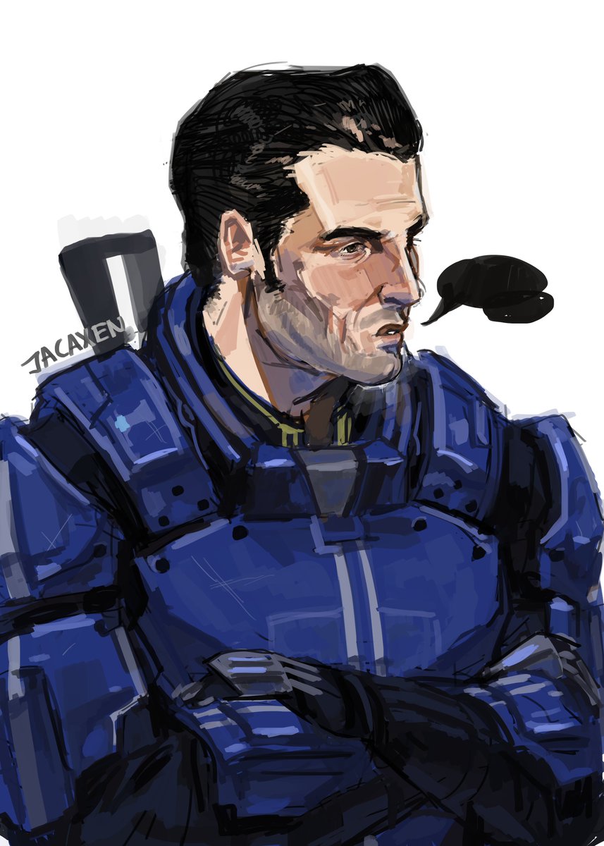 Was bored so drew Kaidan Glad to see him back in Mass Effect 3 😔🙏