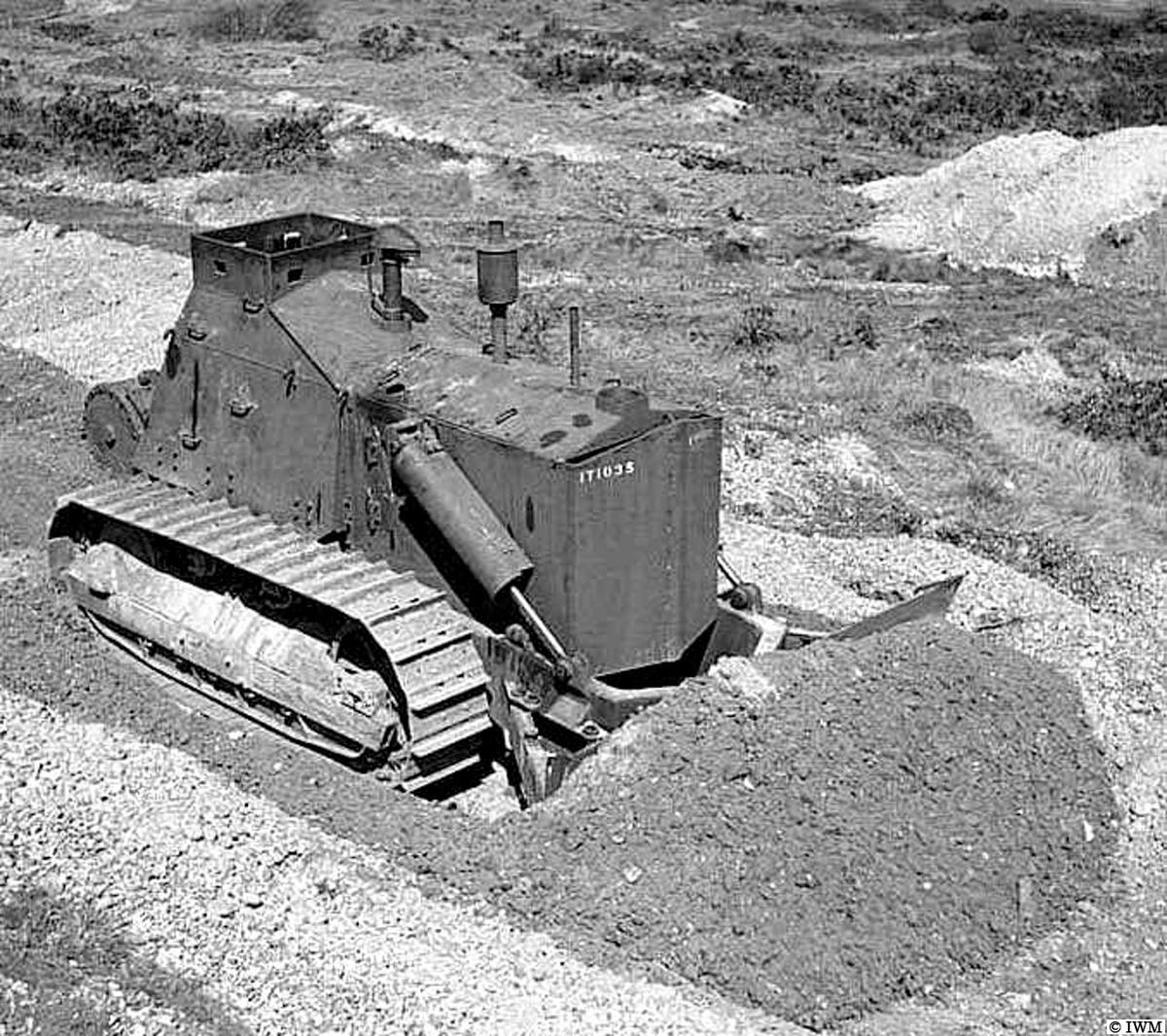 The role of 'dozers' is underexposed. (#OTD in 1944. A Caterpillar D-7 armoured bulldozer. #WW2 #HISTORY)