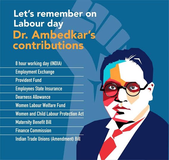 Let's remember on labour day Dr. Ambedkar's contributions #ThanksBabaSahabAmbedkar #LabourDay #LabourDay2024 #InternationalWorkersDay #मजदूरदिवस #कामगारदिवस #WorkersRights #Workers