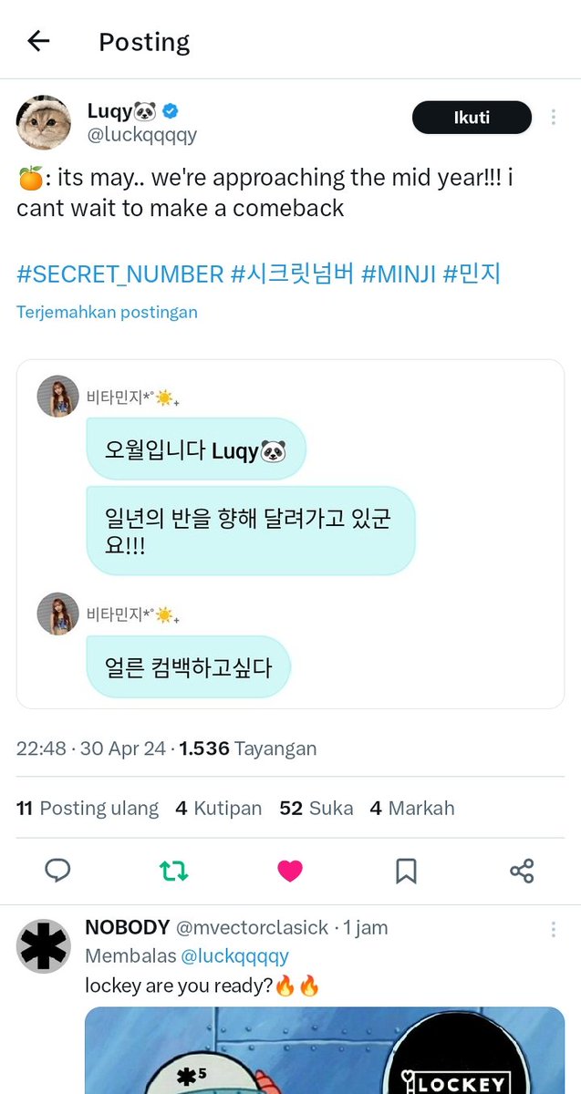 LOCKEY SECRETNUMBER COMEBACK BULAN INI😭 Are u ready?😭 please semoga mini album terus ada eng vers maap ngelunjak beh🛐😭🤡