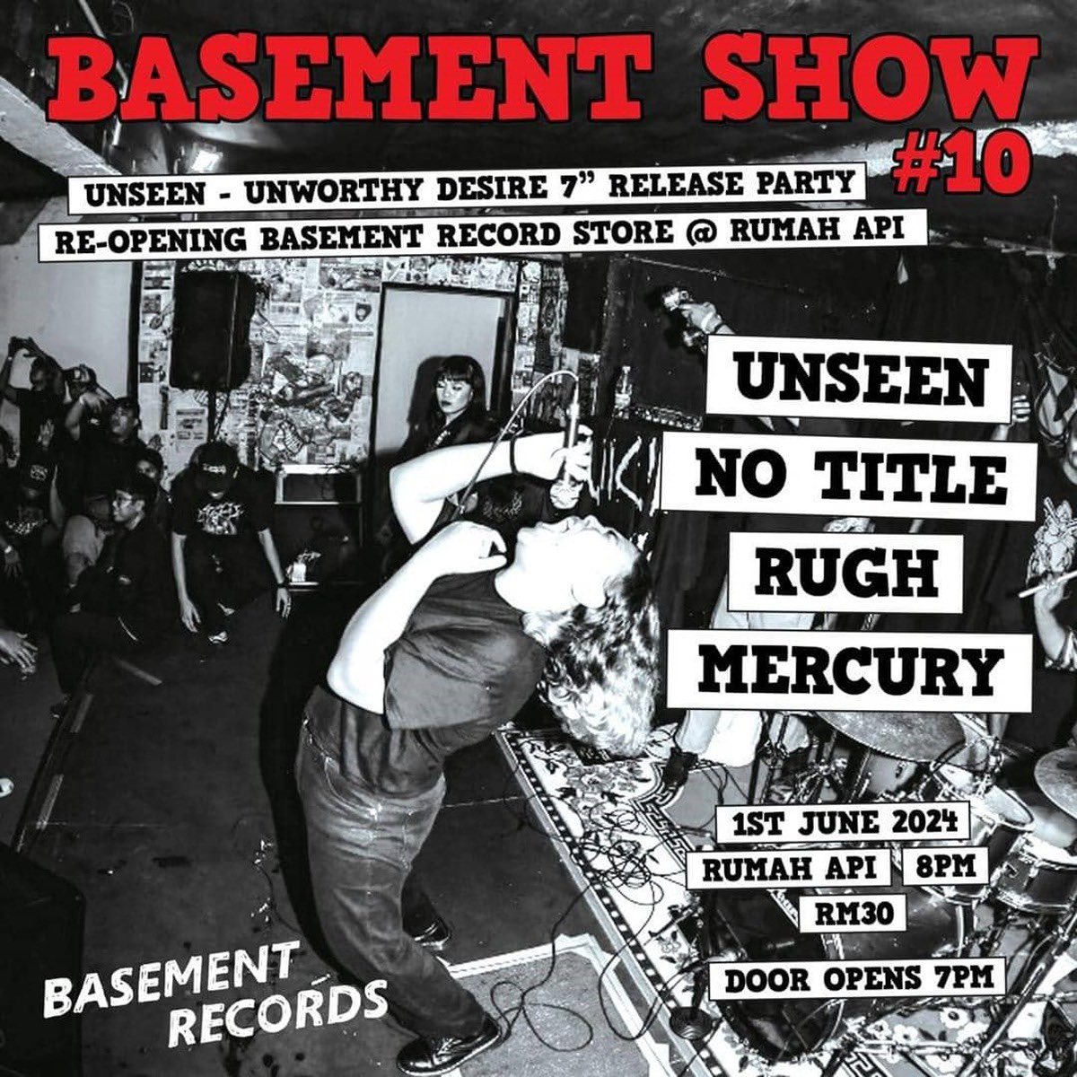 Basement Show
<a href="/unseenhc/">UNSEEN</a> 7” release party
w/ 
<a href="/unseenhc/">UNSEEN</a> <a href="/Notitlexhc/">NT</a> #rugh #mercury

1st June
8pm
rm30
