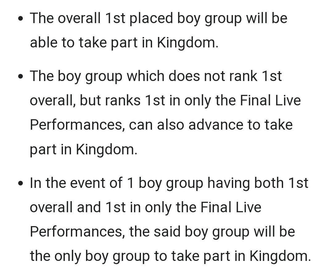idk, there will be changes I think, but yeah, this will surely be stressful 🤧, will basically be based on performance, views, votes, streams (finals) if it's really true, I just hope the boys will be prepared mentally, physically, emotionally and won't get any injuries 😭