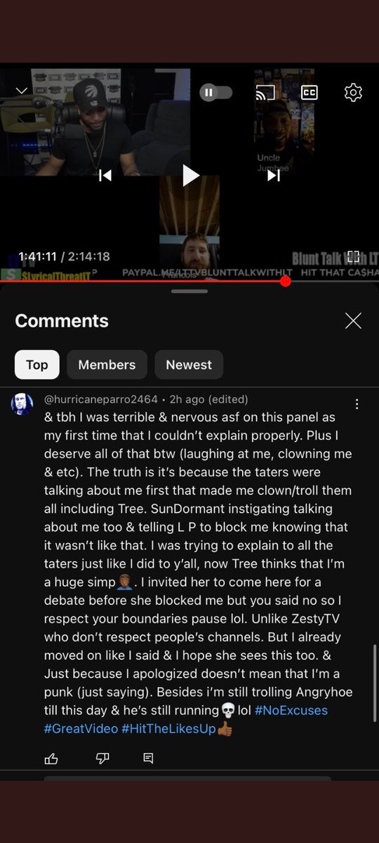 TyvellV61992's tweet image. ALERT 🚨🚨!! 
ladies if you see this guy follows you block him immediately!!! 

He have a YouTube called hurricane parro, he harassing women on tree of logic chat, stalking Tree on all her platforms, sending death threats &amp;amp; trying to get content creators to beef.