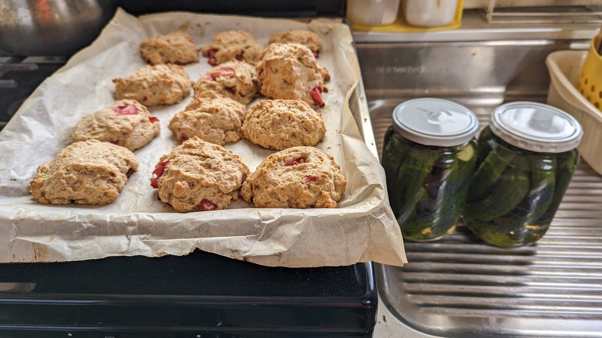 Strawberry scones and dill pickles, a good combination