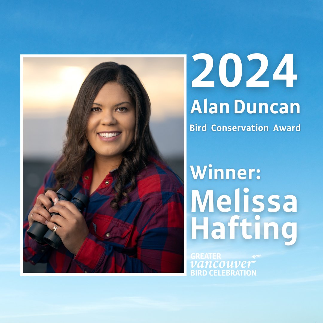 We are excited to announce the winner of this year's Alan Duncan Bird Conservation Award. Please join us in congratulating Melissa Hafting, for her many contributions to bird conservation in British Columbia!! vancouverbirdcelebration.ca/this-years-ala… #BCBirds #BirdConservation #RareBirdAlert