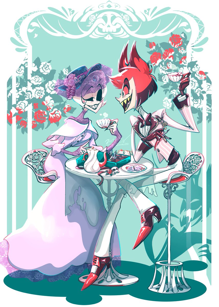 🌹🦌春のお茶会 #radiorose #HazbinHotelAlastor #HazbinHotelRosie