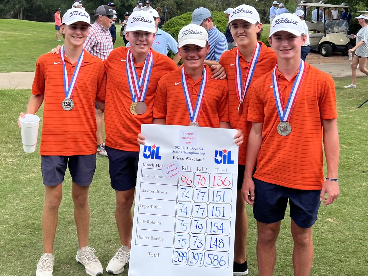 Boys finished second at the state tournament firing rounds of 289-297 to cap a sensational season. 

Luke wins the state championship by 4 shots with a 2 day total of 8 under.  

Great job guys.