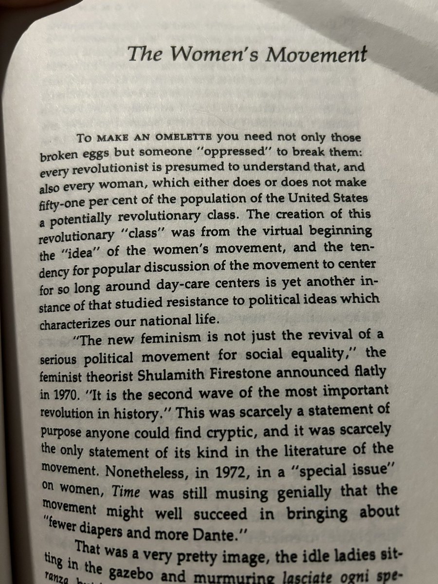 #joandidion #thewhitealbum read this essay on feminism hijacked by Marxism. “To make an omelette you need not only those broken eggs but someone “oppressed” to break them”. Sound familiar?