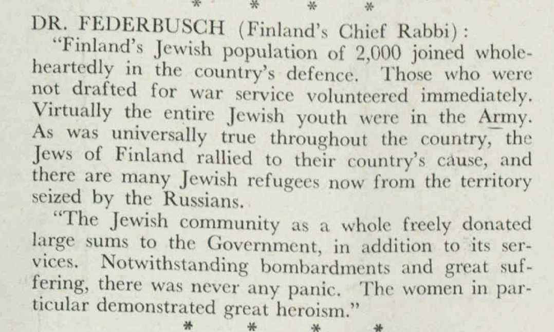 #HitlerStalinPact 'Finlands Jewish population of 2,000 joined wholeheartedly in the country’s defence. Those who were not drafted for war service volunteered immediately. Virtually the entire Jewish youth were in the Army' 1940, Mai 1 The Westralian Judean nla.gov.au/nla.news-page2…